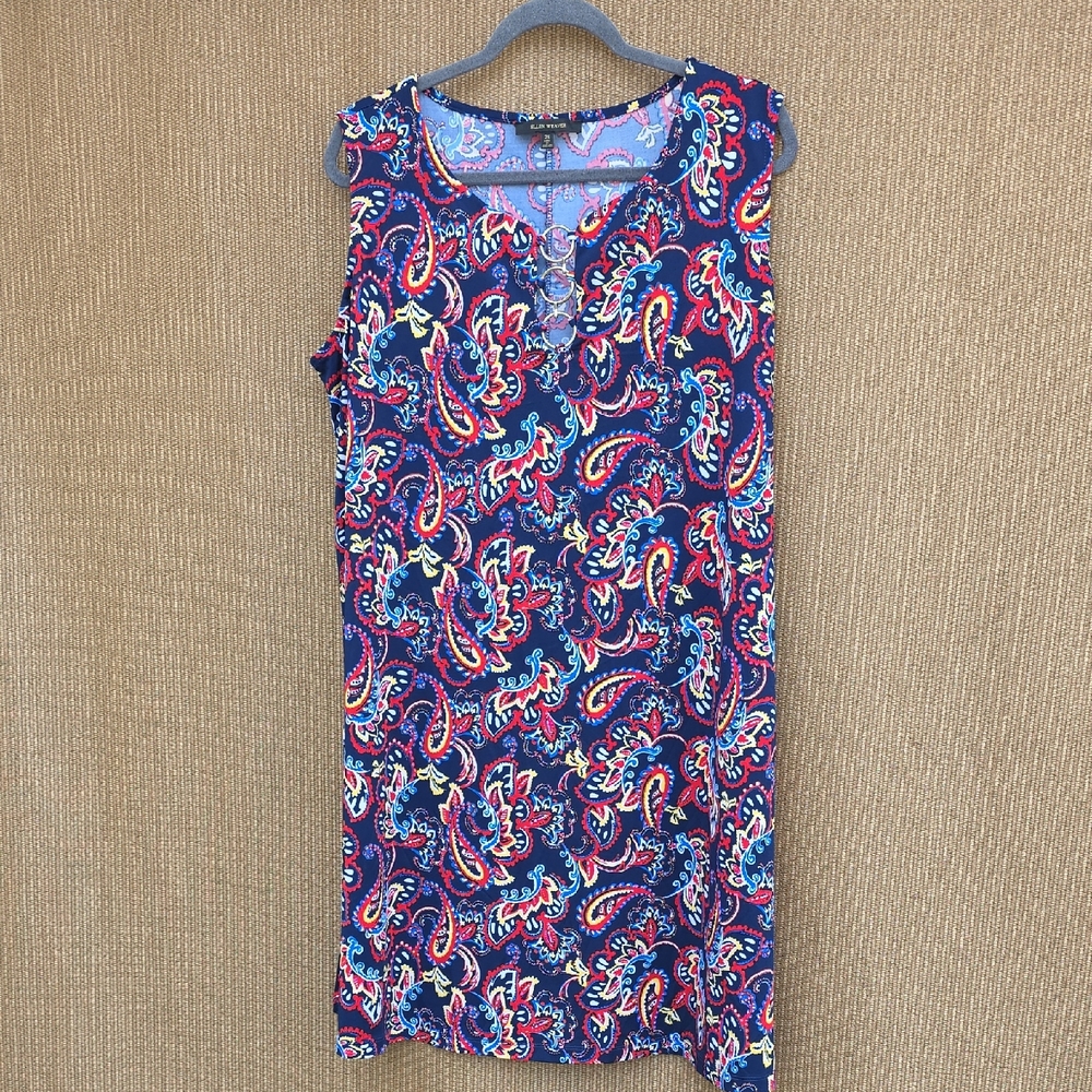 Ellen Weaver Paisley Dress 2X